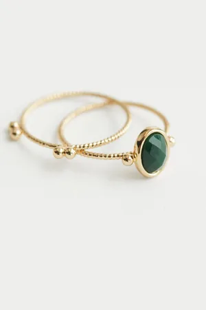& OTHER STORIES Round Stone Ring Set