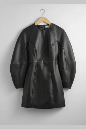& OTHER STORIES Sculptural Leather Mini Dress