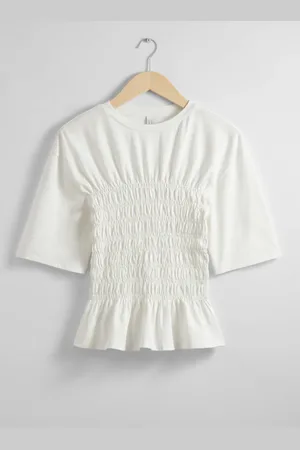 & OTHER STORIES Smocked Crewneck Top
