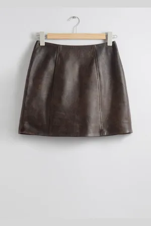 & OTHER STORIES High-Waist Leather Mini Skirt