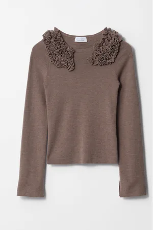 & OTHER STORIES Ruffled Merino-Blend Top