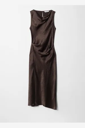 & OTHER STORIES Draped Satin Midi Dress