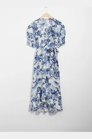 & OTHER STORIES Linen Wrap Midi Dress