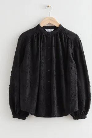 & OTHER STORIES Voluminous Floral-Appliqu?? Blouse