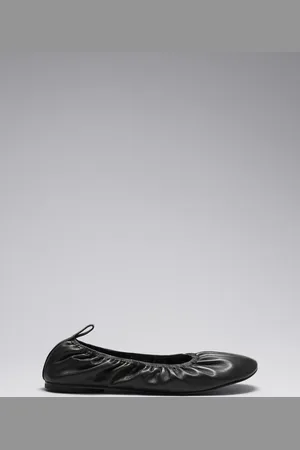 & OTHER STORIES Ruched Leather Ballet Flats