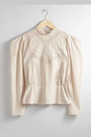 & OTHER STORIES Embroidered Puff-Sleeve Blouse