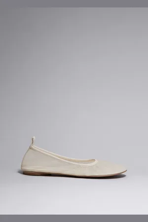 & OTHER STORIES Leather-Trimmed Mesh Ballet Flats