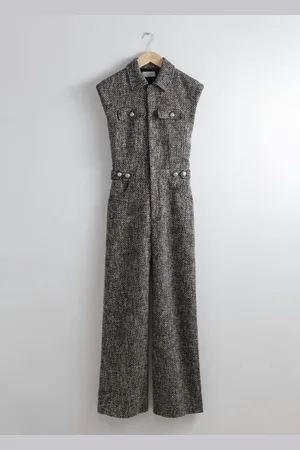 & OTHER STORIES Wide Sleeveless Tweed Jumpsuit