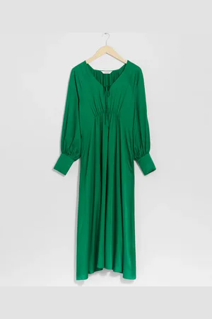 & OTHER STORIES V-Cut Satin Midi Dress