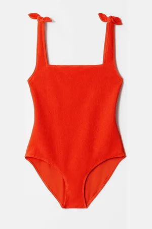 & OTHER STORIES Textured Bow Tie Swimsuit