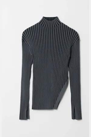 & OTHER STORIES Asymmetric Rib-Knit Top