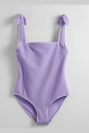 & OTHER STORIES Textured Bow Tie Swimsuit