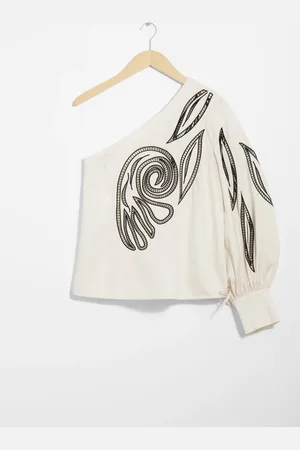 & OTHER STORIES Embroidered One-Shoulder Top