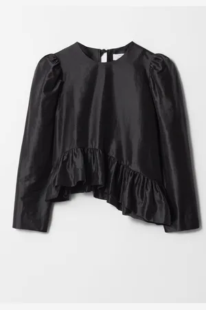 & OTHER STORIES Asymmetric Ruffle-Peplum Blouse