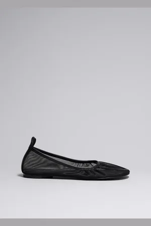 & OTHER STORIES Leather-Trimmed Mesh Ballet Flats