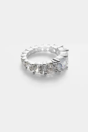 & OTHER STORIES Silver-Tone Crystal Ring