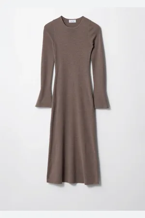 & OTHER STORIES Flared-Sleeve Knitted Midi Dress