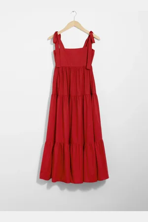 & OTHER STORIES Tiered Tie-Strap Midi Dress