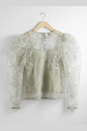 & OTHER STORIES Sheer Embroidered Organza Blouse