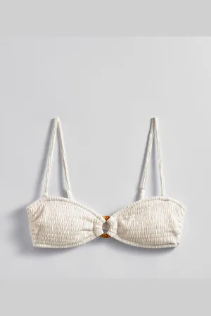 & OTHER STORIES Smocked Bandeau Bikini Top