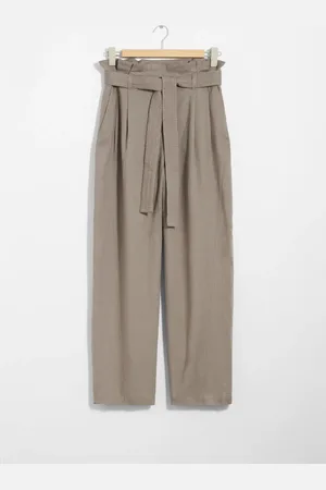 & OTHER STORIES Linen-Blend Paperbag Trousers