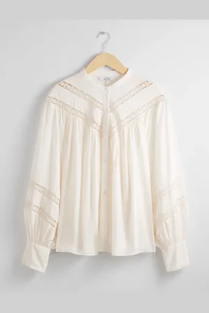 & OTHER STORIES Lace-Trimmed Blouse