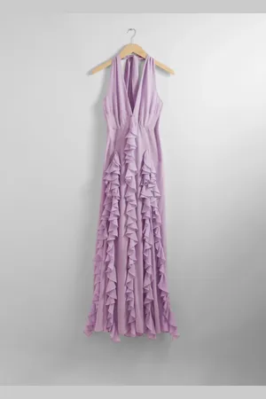 & OTHER STORIES Frilled Halterneck Midi Dress