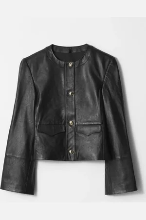 & OTHER STORIES Collarless Leather Jacket