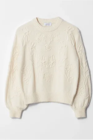 & OTHER STORIES Floral-Appliqu?? Knit Jumper