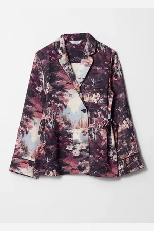& OTHER STORIES Printed Satin Shirt Blazer