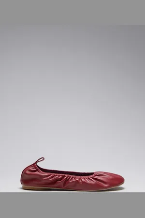& OTHER STORIES Ruched Leather Ballet Flats