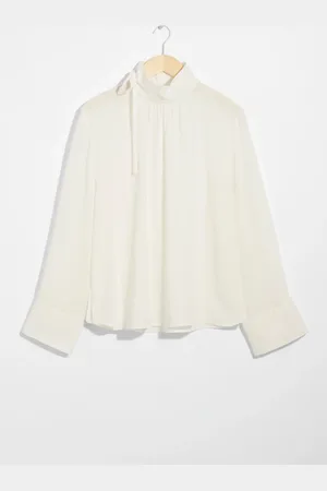 & OTHER STORIES High-Collar Silk Blouse