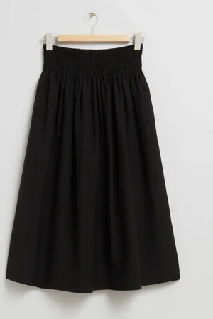 & OTHER STORIES Smock-Waist Midi Skirt
