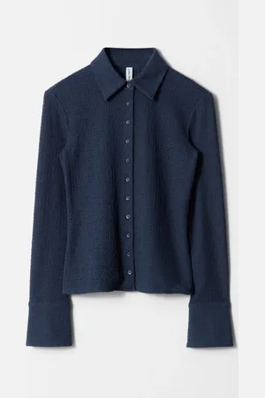 & OTHER STORIES Textured Long-Sleeve Poloshirt