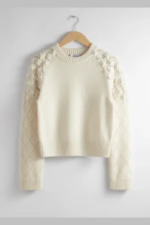 & OTHER STORIES Floral-Appliqu?? Knit Jumper