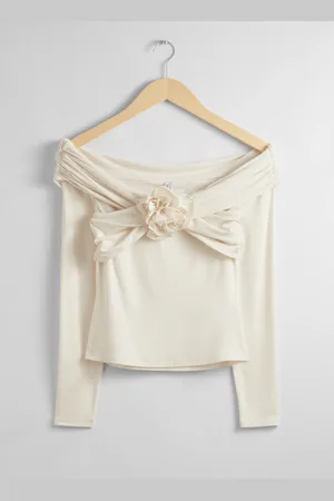 & OTHER STORIES Ruched Off-Shoulder Top