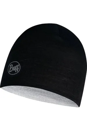 Buff Lightweight Merino Reversible Hat Junior Black-Graph Multistripe