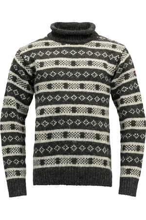 Devold Unisex Alnes Wool Roll Neck Anthracite/Grey Melange