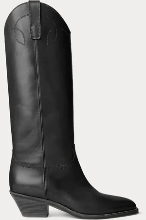 Ralph Lauren Jaelynne Burnished Calfskin Tall Boot
