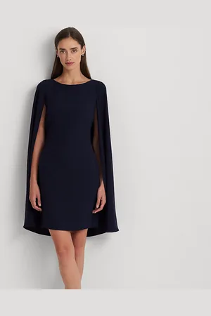 Ralph Lauren Cape Georgette Cocktail Dress