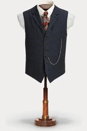 Ralph Lauren Herringbone Notch-Lapel Waistcoat