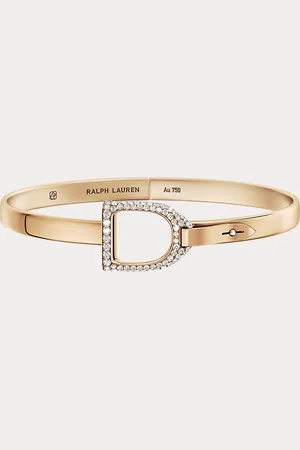 Ralph Lauren Pave Rose Gold Stirrup Bangle