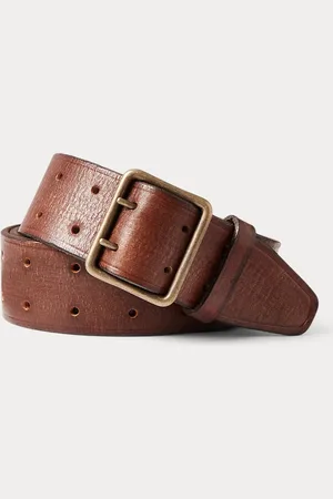 Ralph Lauren Hand-Burnished Leather Double-Prong Belt