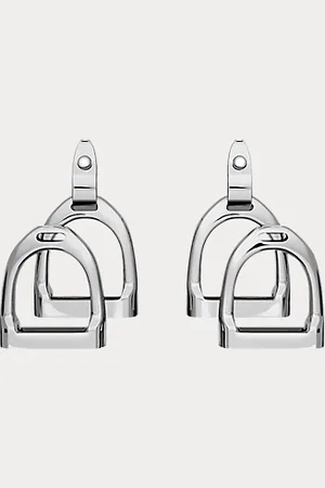 Ralph Lauren Sterling Double-Stirrup Earrings
