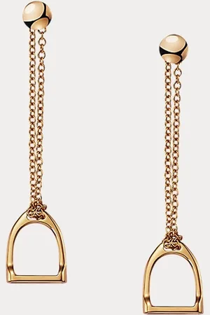 Ralph Lauren Rose Stirrup Chain Earrings