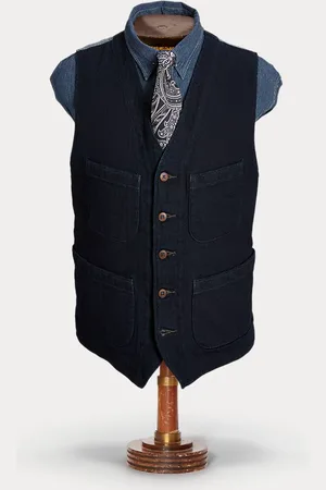 Ralph Lauren Indigo Herringbone Waistcoat