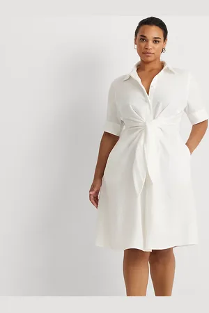 Ralph Lauren Curve - Tie-Front Linen Shirtdress
