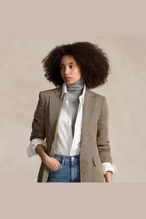 Ralph Lauren Herringbone Linen-Blend Blazer