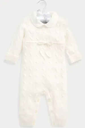 Ralph Lauren Cashmere Knit-Collar Coverall