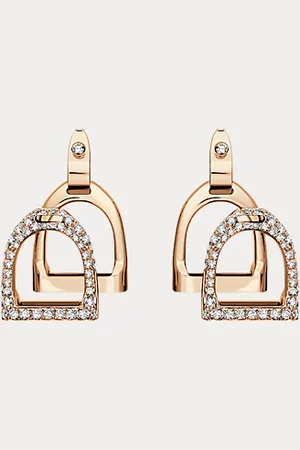 Ralph Lauren Pave Diamond Double-Stirrup Earrings